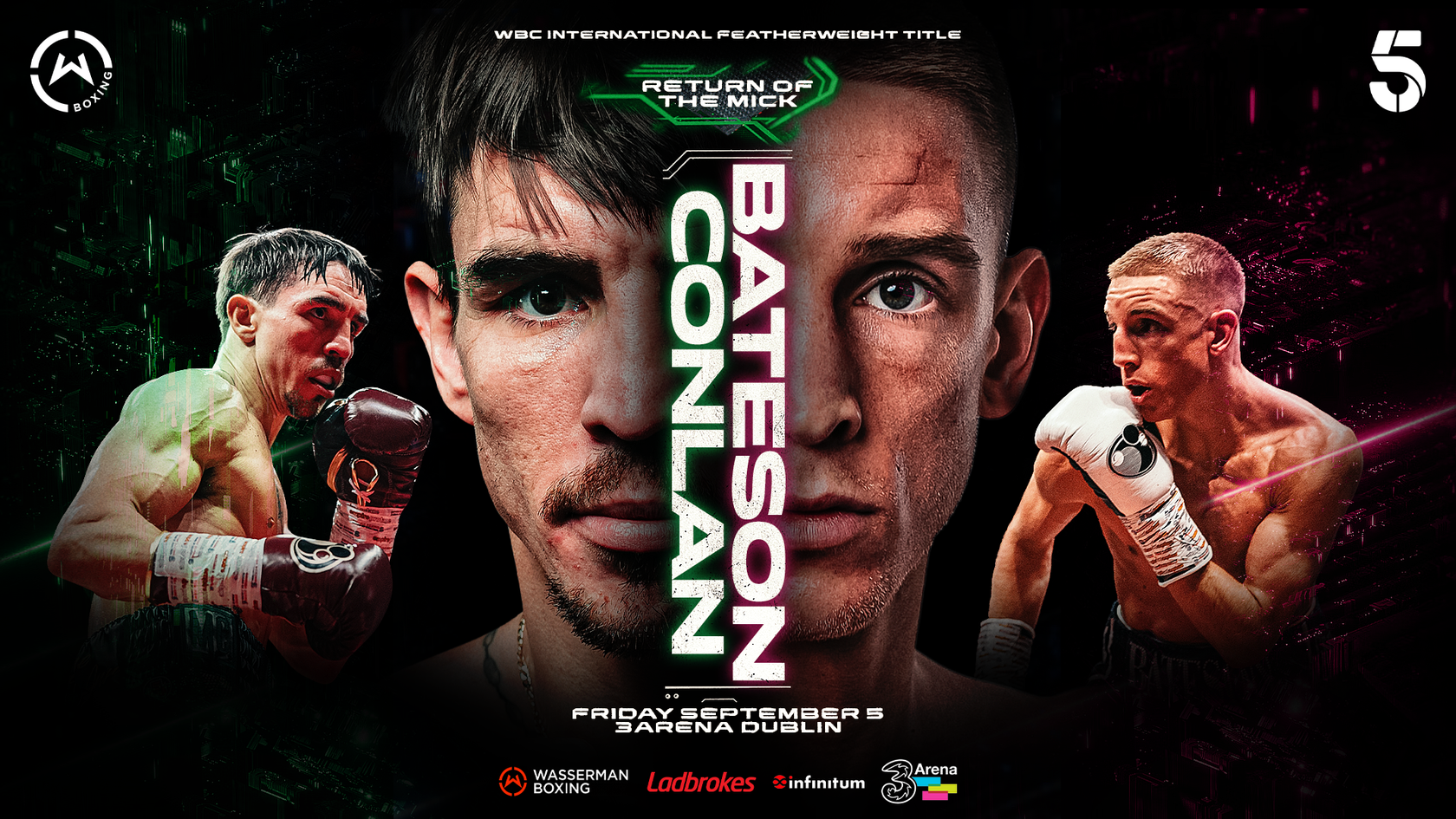 MICHAEL CONLAN TO FACE JACK BATESON IN DUBLIN ON SEPTEMBER 5, LIVE AND FREE ON 5